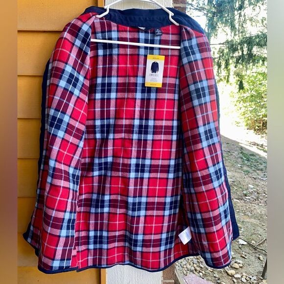 Lands End Men's Blue Button NWT Flannel Lined Long Sleeve Shirt Jacket Size Med - Picture 2 of 10